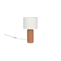 Blair - Mocha Ceramic Table Lamp with White Shade ∅ 20 cm