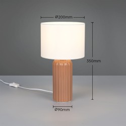 Blair - Mocha Ceramic Table Lamp with White Shade ∅ 20 cm
