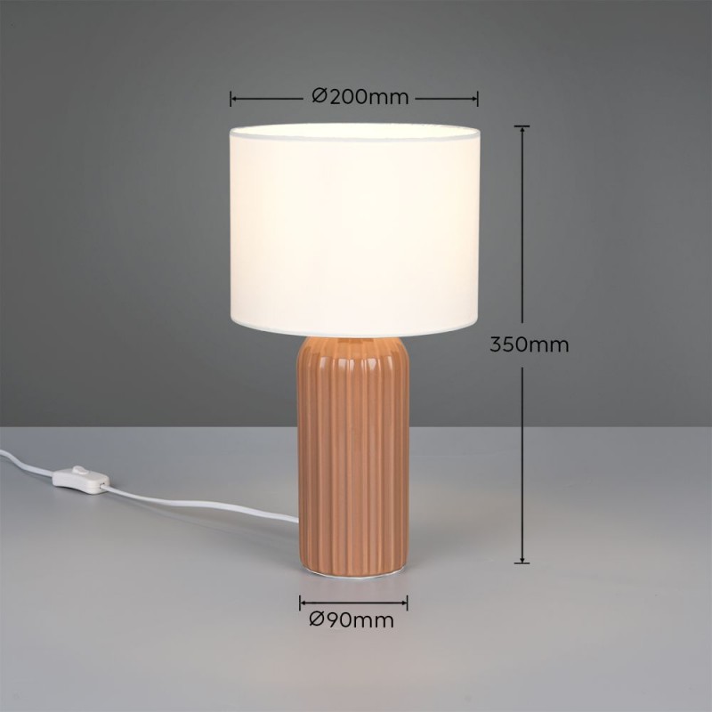 Trio-R51811972 - Blair - Mocha Ceramic Table Lamp with White Shade ∅ 20 cm
