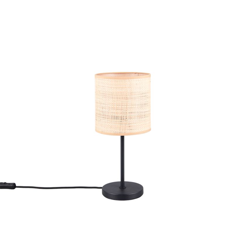 - Aimee - Matt Black Table Lamp with Natural Bast Trio-R51851036 - Aimee - Matt Black Table Lamp with Natural Bast