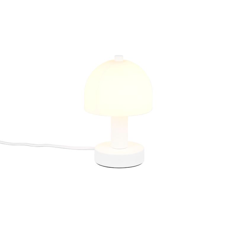 - Glenn - Matt White Table Lamp with White Glass Trio-R51961031 - Glenn - Matt White Table Lamp with White Glass