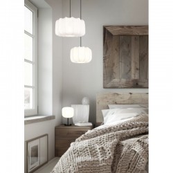 Madeline - Matt Black Table Lamp with White Fabric Shade Madeline - Matt Black Table Lamp with White Fabric Shade