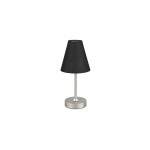 Kenny - Rechargeable Matt Nickel LED Table Lamp with Black Shade