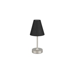 Kenny - Rechargeable Matt Nickel LED Table Lamp with Black Shade