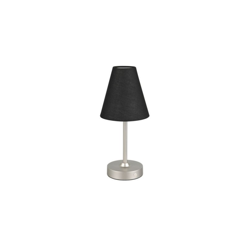 Trio-R53621102 - Kenny - Rechargeable Matt Nickel LED Table Lamp with Black Shade