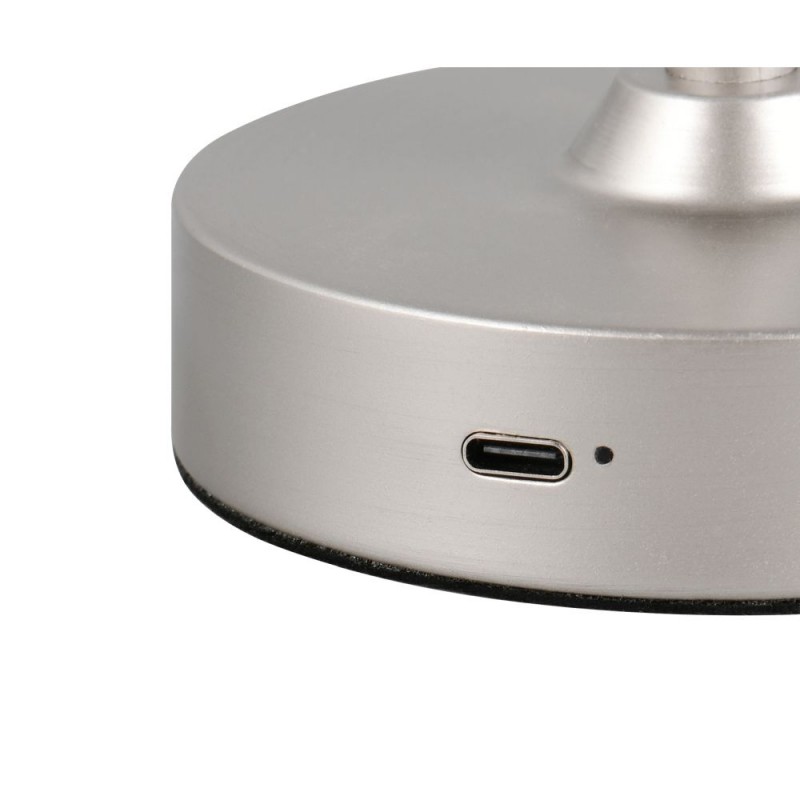 Trio-R53621107 - Kenny - Rechargeable Matt Nickel LED Table Lamp with White Shade