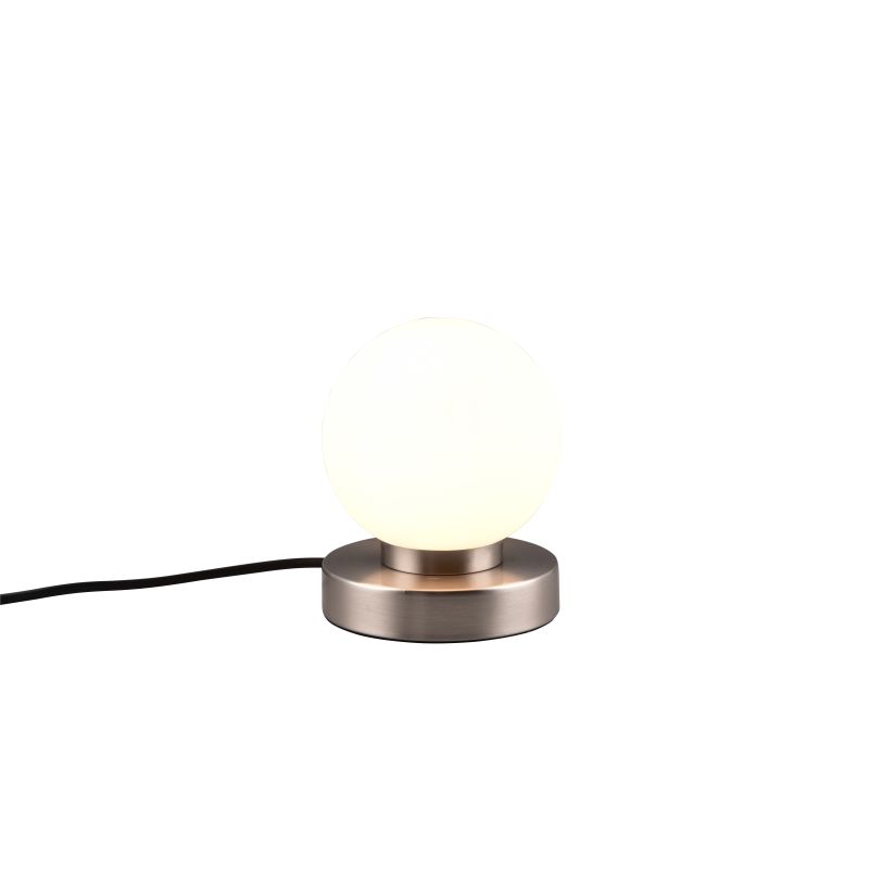 - Prinz II - Matt Nickel Table Lamp with White Glass Trio-R54011001 - Prinz II - Matt Nickel Table Lamp with White Glass