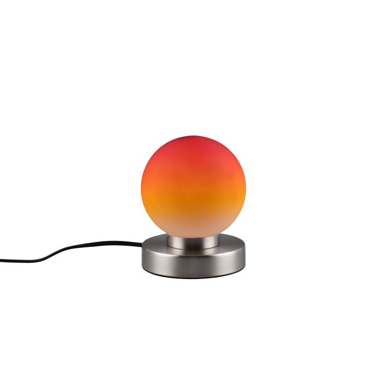 - Prinz II - Matt Nickel Table Lamp with Orange Glass Trio-R54011018 - Prinz II - Matt Nickel Table Lamp with Orange Glass