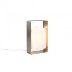 Pail - Matt Nickel Table Lamp with White Shade Pail - Matt Nickel Table Lamp with White Shade