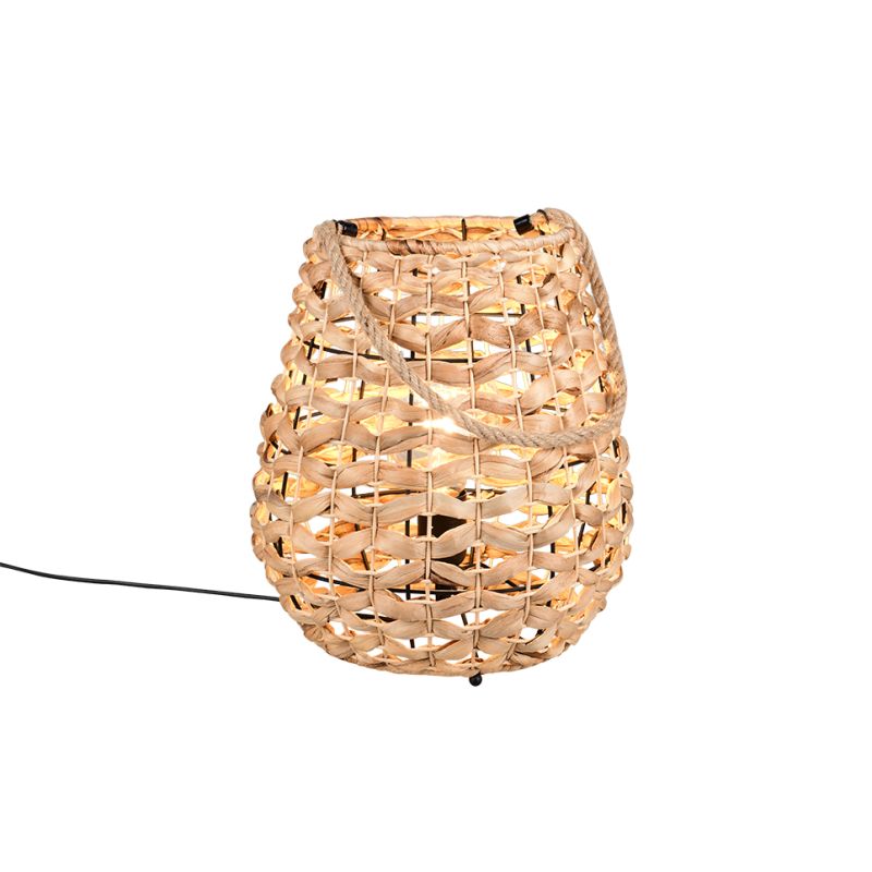 - Jean - Matt Black Table Lamp with Water Hyacinth Shade Trio-R56221036 - Jean - Matt Black Table Lamp with Water Hyacinth Shade
