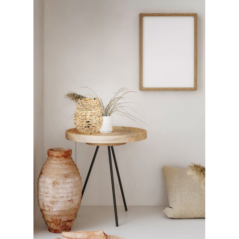 - Jean - Matt Black Table Lamp with Water Hyacinth Shade Trio-R56221036 - Jean - Matt Black Table Lamp with Water Hyacinth Shade