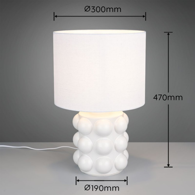 Trio-R56481901 - Kate - White Table Lamp ∅ 30 cm