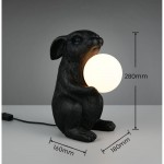 Rabbit - Black Animal Table Lamp