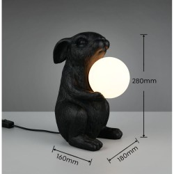 Rabbit - Black Animal Table Lamp