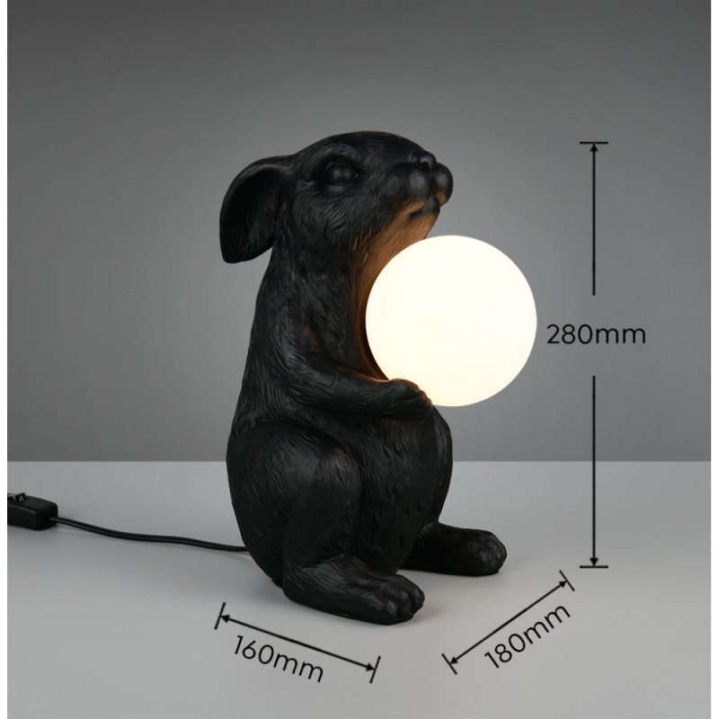 Trio-R56511002 - Rabbit - Black Animal Table Lamp