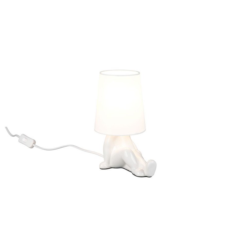 Trio-R56531001 - Huma - White Ceramic Table Lamp with White Shade