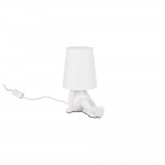 Huma - White Ceramic Table Lamp with White Shade