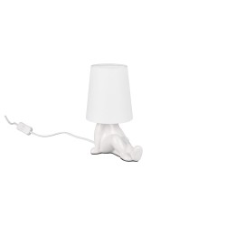 Huma - White Ceramic Table Lamp with White Shade
