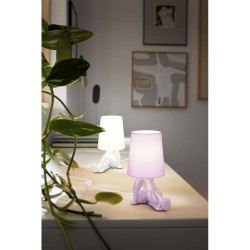 Huma - White Ceramic Table Lamp with White Shade