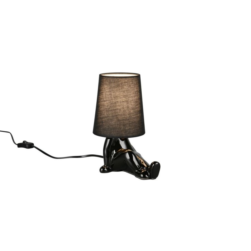 Trio-R56531002 - Huma - Black Ceramic Table Lamp with Black Shade