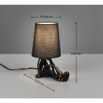 Huma - Black Ceramic Table Lamp with Black Shade