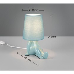Huma - Blue Ceramic Table Lamp with Blue Shade
