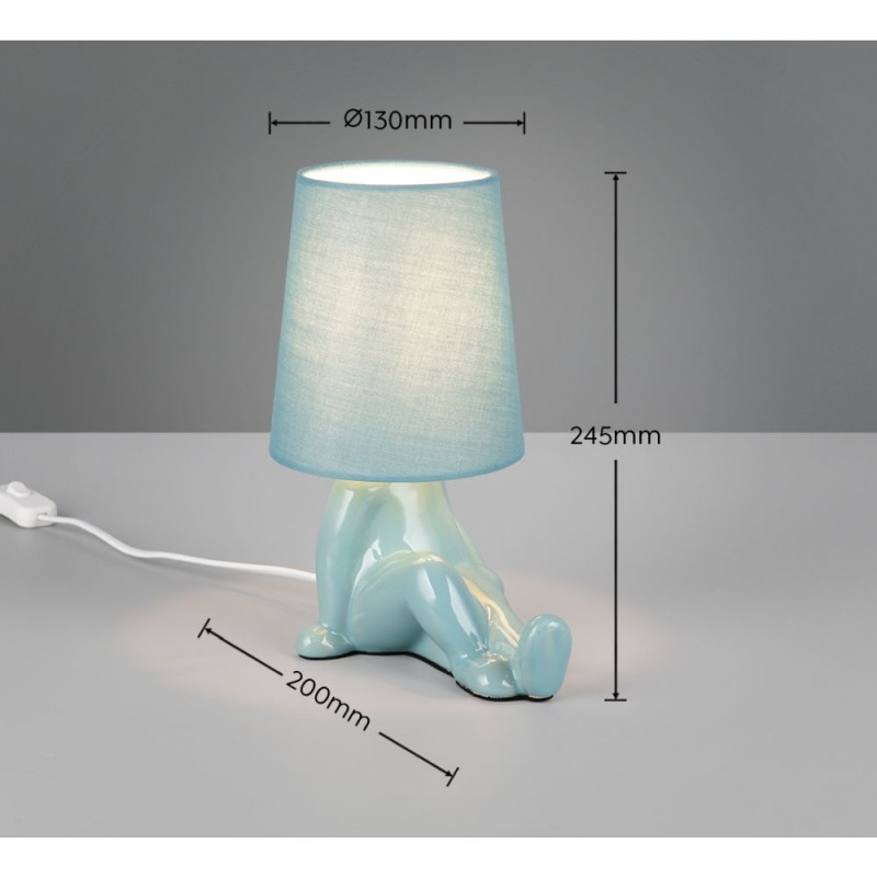 Trio-R56531012 - Huma - Blue Ceramic Table Lamp with Blue Shade