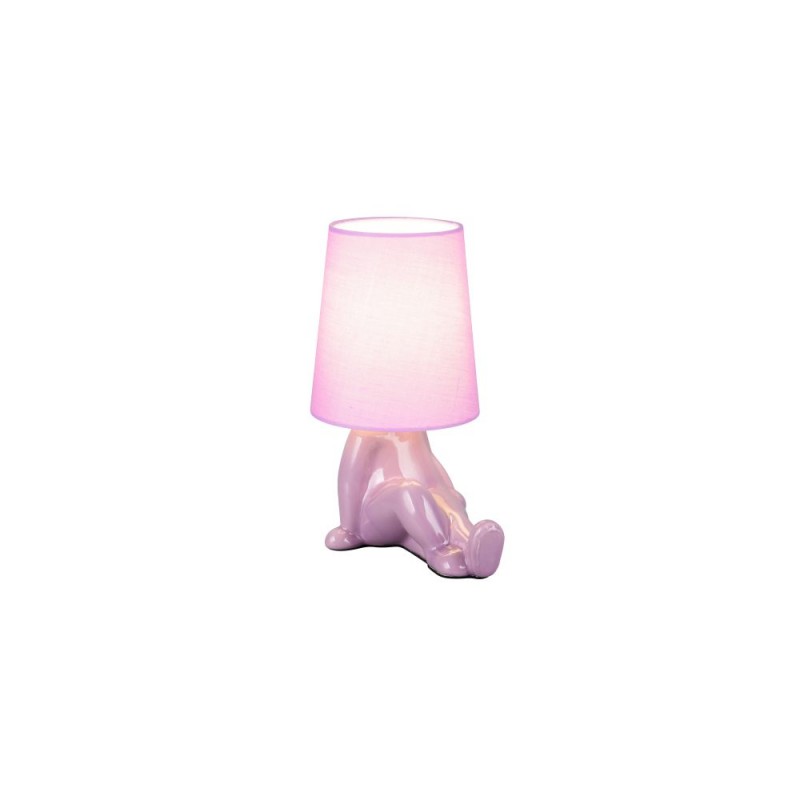 Trio-R56531091 - Huma - Pink Ceramic Table Lamp with Pink Shade
