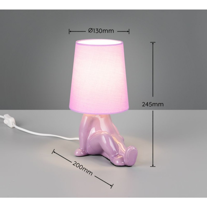 Trio-R56531091 - Huma - Pink Ceramic Table Lamp with Pink Shade