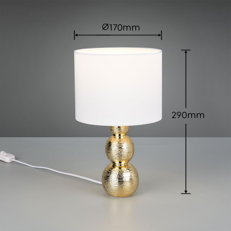 Trio-R56541079 - Lova - Gold Ceramic Table Lamp with White Shade