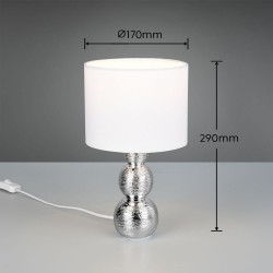 Lova - Silver Ceramic Table Lamp with White Shade