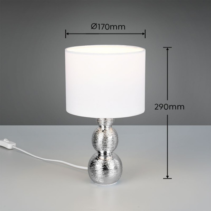 Trio-R56541089 - Lova - Silver Ceramic Table Lamp with White Shade