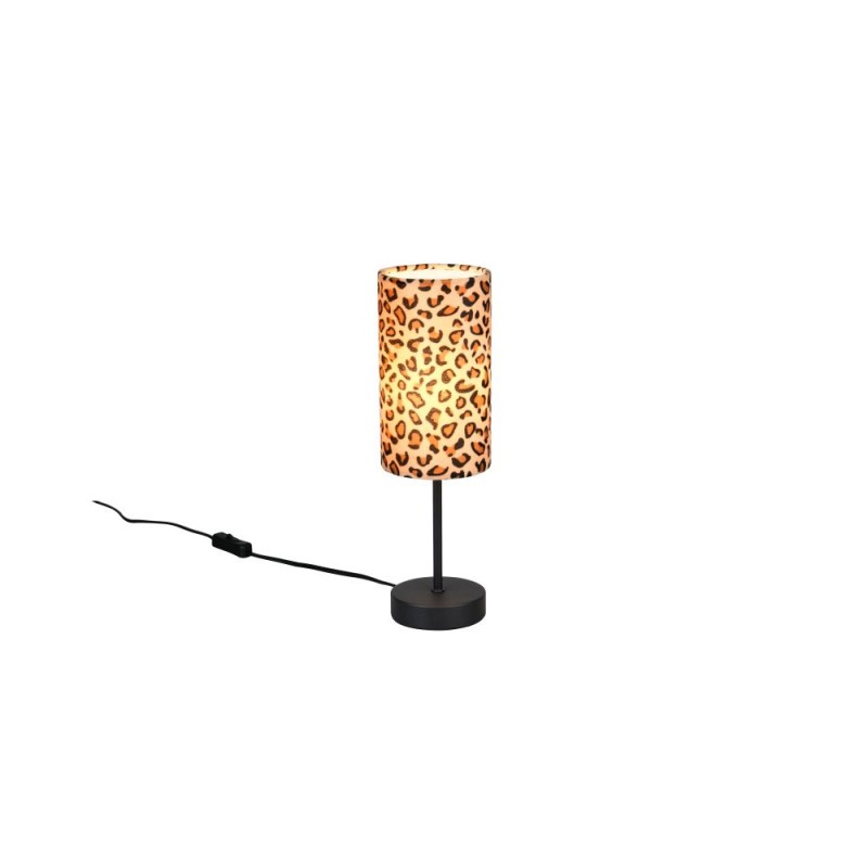 Trio-R56741032 - Pardina - Black Table Lamp with Leopard Shade