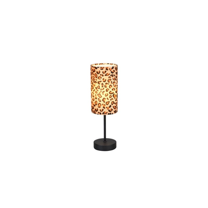 Trio-R56741032 - Pardina - Black Table Lamp with Leopard Shade