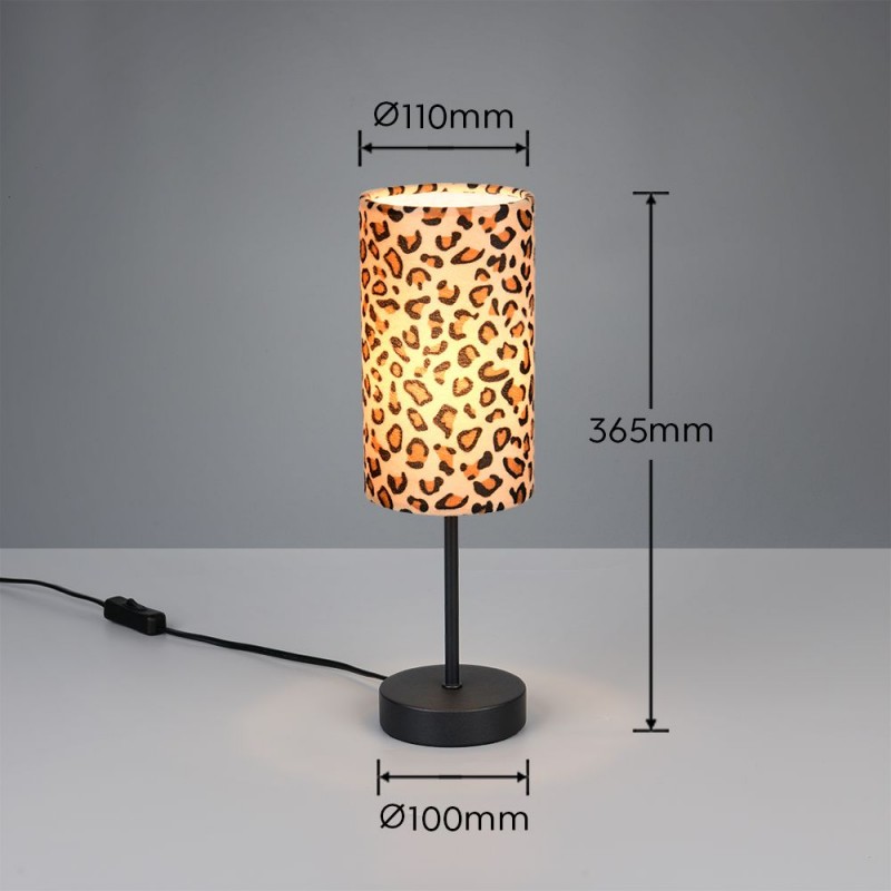 Trio-R56741032 - Pardina - Black Table Lamp with Leopard Shade