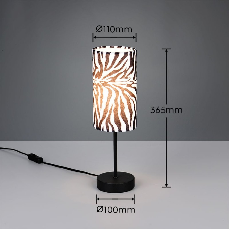 Trio-R56751032 - Zebara - Black Table Lamp with Zebra Shade