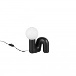 Quinn - Black Table Lamp with White Glass Shade