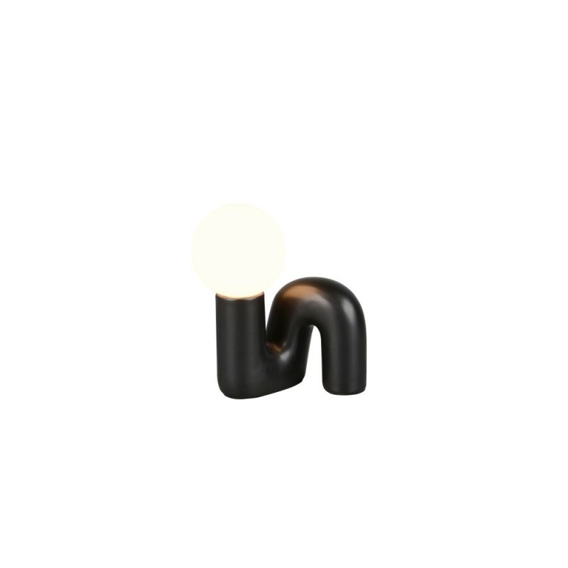 Trio-R56821002 - Quinn - Black Table Lamp with White Glass Shade