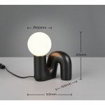 Quinn - Black Table Lamp with White Glass Shade