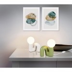 Quinn - Green Table Lamp with White Glass Shade