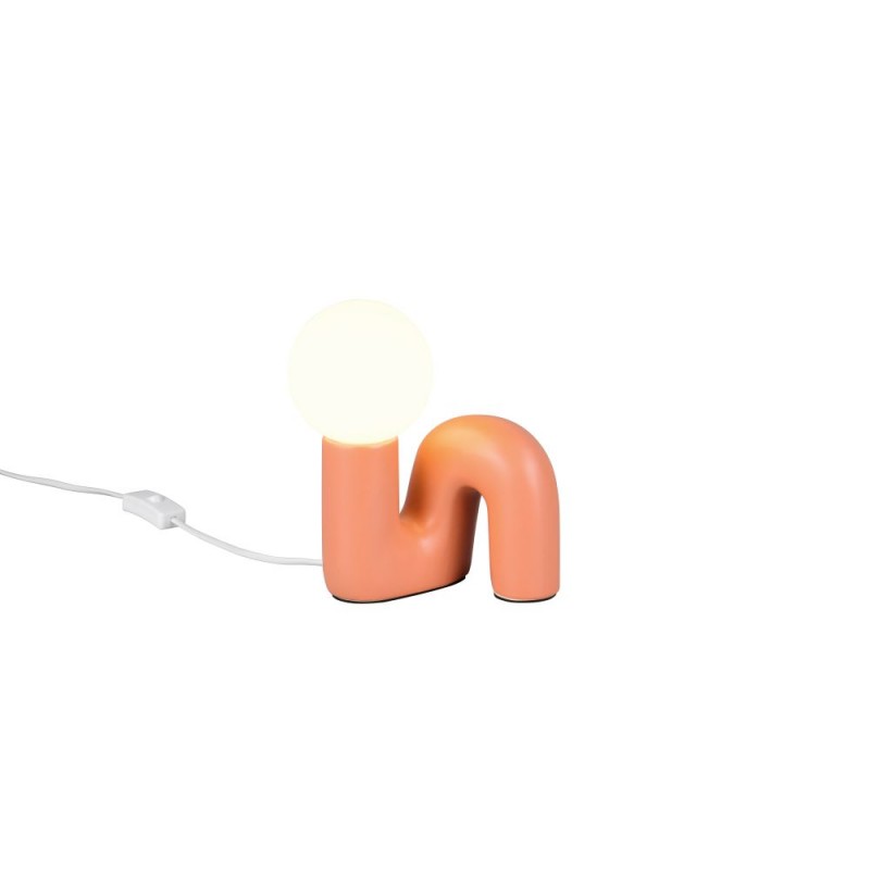 Trio-R56821040 - Quinn - Apricot Table Lamp with White Glass Shade