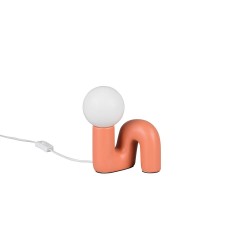 Quinn - Apricot Table Lamp with White Glass Shade