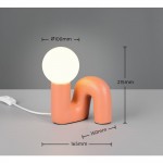 Quinn - Apricot Table Lamp with White Glass Shade