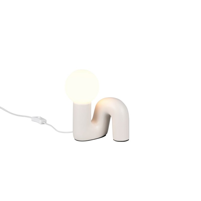 Trio-R56821076 - Quinn - Warm Grey Table Lamp with White Glass Shade