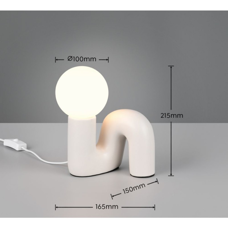 Trio-R56821076 - Quinn - Warm Grey Table Lamp with White Glass Shade