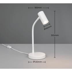 Taryn - Matt White Desk Lamp