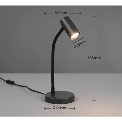 Taryn - Matt Black Desk Lamp