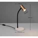Taryn - Coffee & Grey Desk Lamp