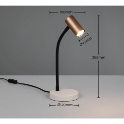 Taryn - Coffee & Grey Desk Lamp