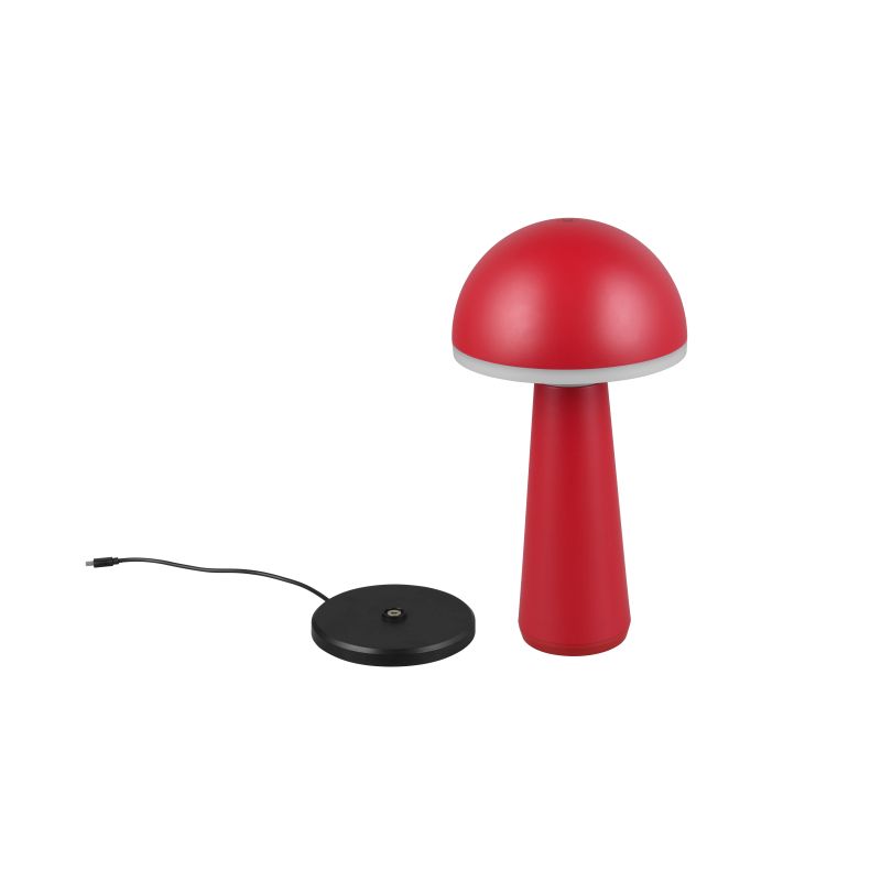 - Fungo - Portable Indoor/Outdoor Rechargeable Red CCT Table Lamp Trio-R57716110 - Fungo - Portable Indoor/Outdoor Rechargeable Red CCT Table Lamp